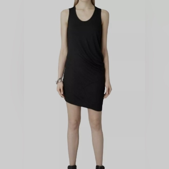 All Saints | Tulli IV | Black Tank Dress | Women’s size 4 | asymmetrical Mini - Picture 1 of 11